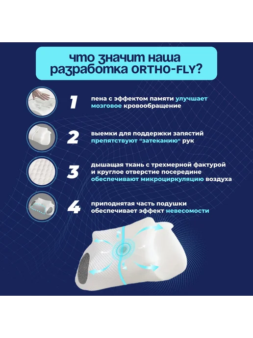 Ортопедическая подушка 35x60см, высота 15 см, 35x60 см, фото 4