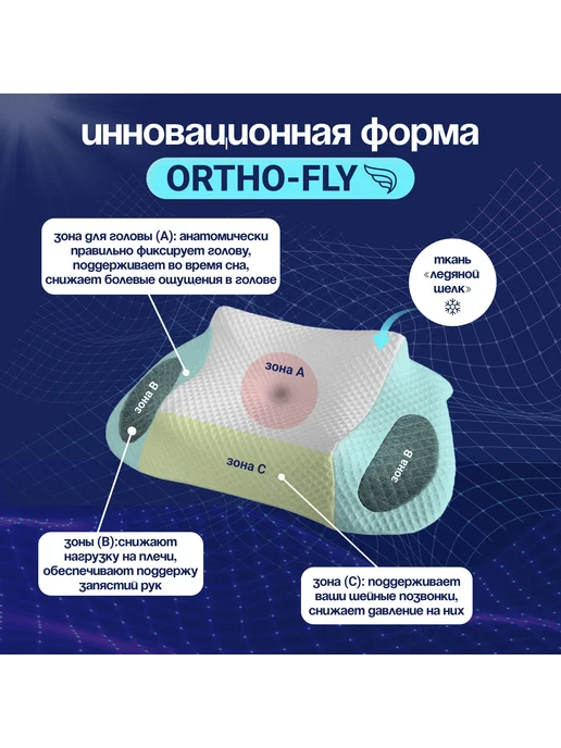 Ортопедическая подушка 35x60см, высота 15 см, 35x60 см, фото 8