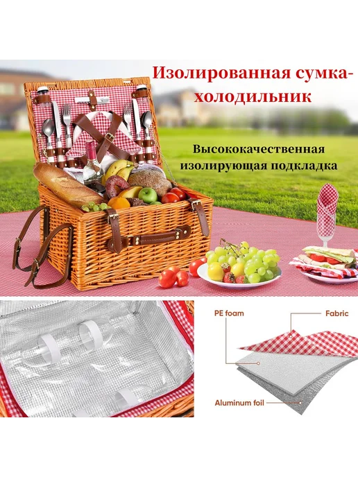 Набор д я пикника из полиротанга Коричневый Набор д я, коричневый, фото 7