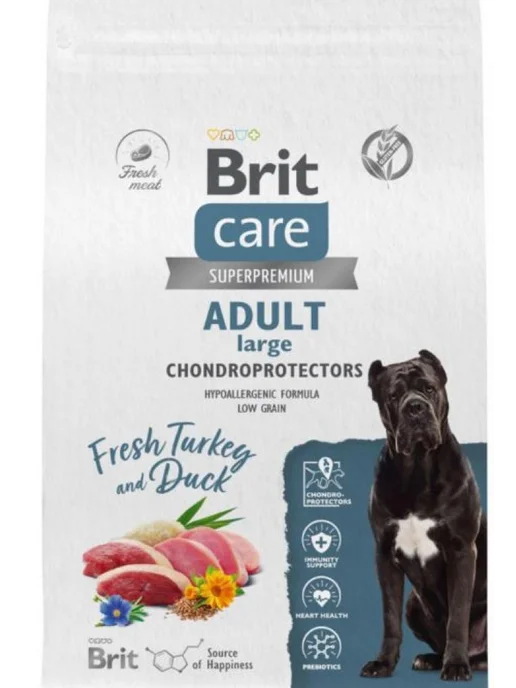 Сухой корм Brit для собак, крупные, индейка, утка, 12 кг, фото 2
