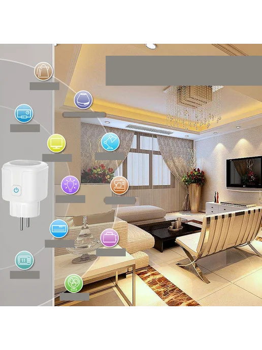 Умная розетка Tuya WiFi 20A Wi-Fi Bluetooth Белый, белый, фото 8