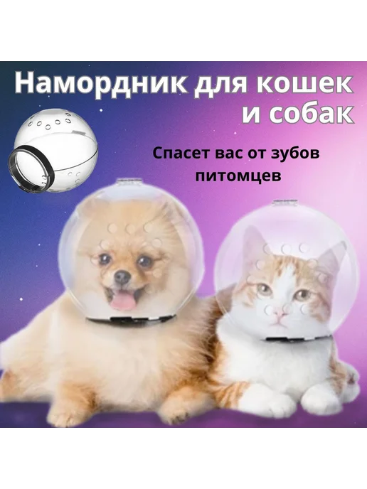 Намордник для кошек и собак Прозрачный L Намордник, вариант