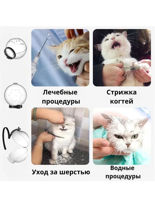 Намордник для кошек и собак Прозрачный L Намордник, вариант, фото 2