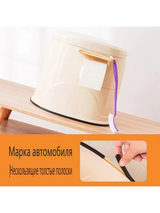 Ведро-туалет, Пластик, Бежевый В-т, бежевый, фото 8