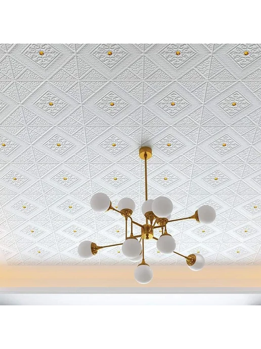 Плитка потолочная 70х70 см 10 шт Белый Потолочная плитка, 70x70 см, 10 шт, фото 7