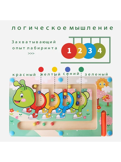 Магнитный лабиринт логическая игрушка д я подготовки руки к, вариант, фото 3