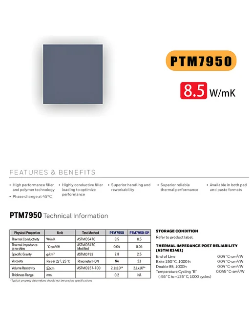 PTM7950 термопаста 8 5 Вт мК 40x40мм 0 2мм, 16x16 мм, 5 Вт, фото 5