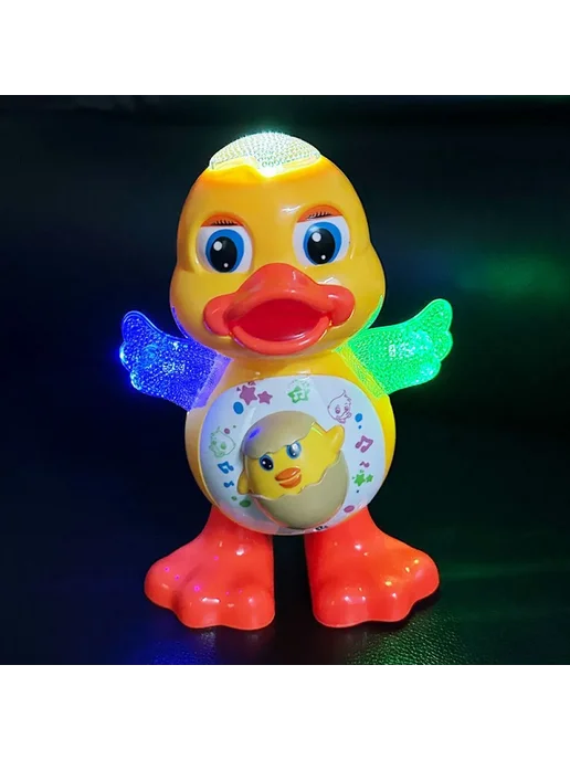 Музыкальная игрушка Утенок золотой, золотой, фото 2