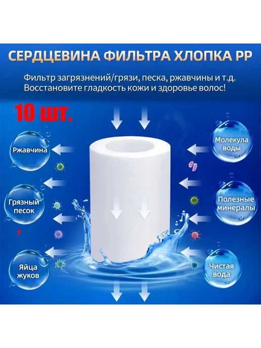 Фильтр для душа 10 шт. Картридж для очистки воды 10 штук, 10 шт, фото 3