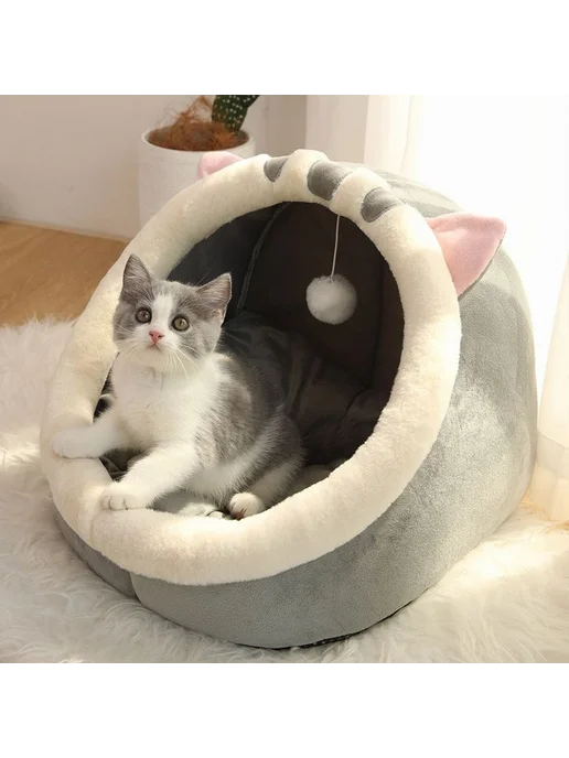 Лежак для кошек Бархат Мягкий С бортиком 311*301*281, 311x301x281, фото 2