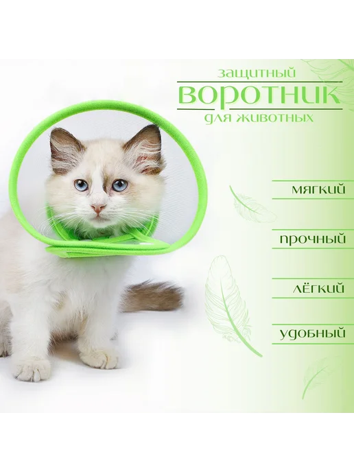 Воротник для животных Жесткий Зеленый M, зеленый