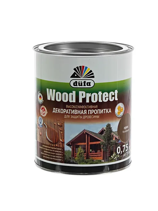 Антисептик Dufa Wood Protect цвет орех 0.75 л, 750 мл, фото 2