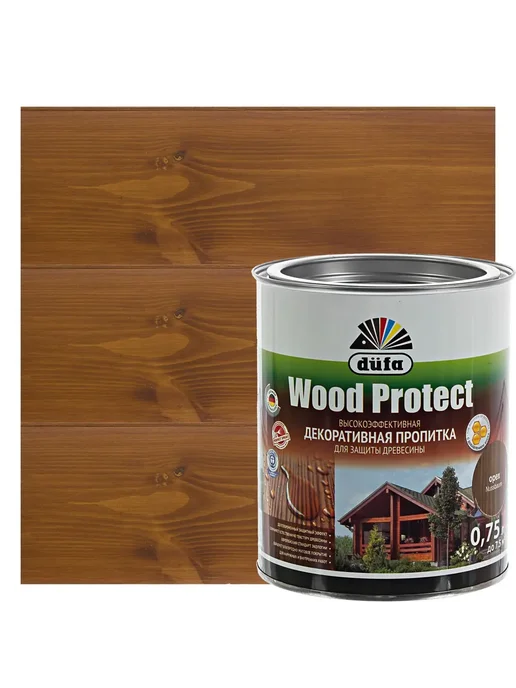 Антисептик Dufa Wood Protect цвет орех 0.75 л, 750 мл, фото 6