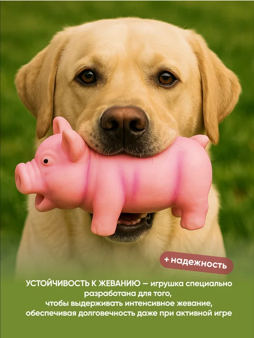 SSY Пищалка игрушка для собак резиновая свинья хрюкающая, розовый, фото 2