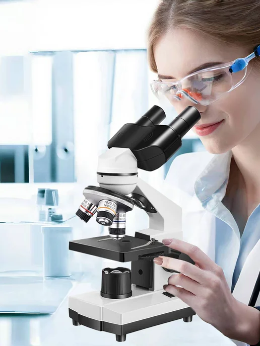 SINO OPTICAL Микроскоп бинокулярный школьный 5000X + набор, белый, фото 2