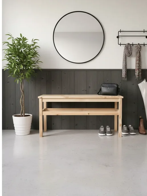 IKEA Скамейка садовая деревянная, 110 см, сосна, желтый