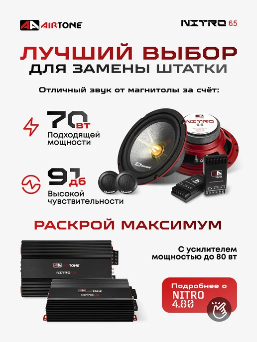 AirTone Динамики автомобильные компонентные NITRO 6.5, черный, фото 2
