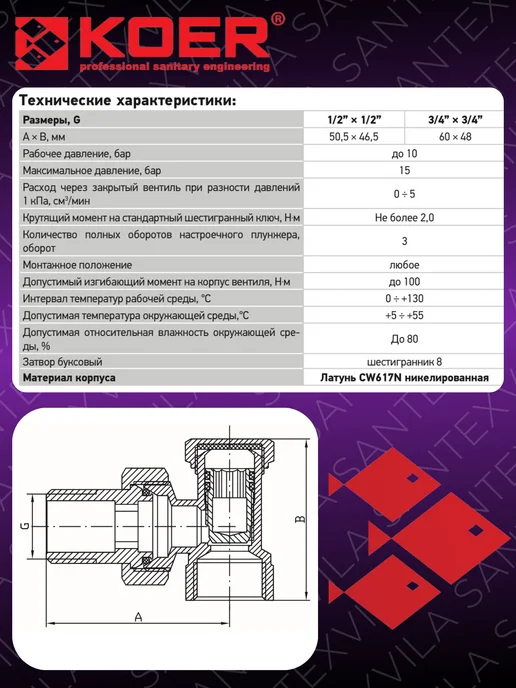 Koer Вентиль радиаторный угловой KR.902 1 2"x1 2", серый, фото 3