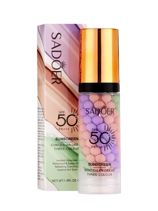 SADOER Солнцезащитная база под макияж SPF 50+, 40 мл, фото 2