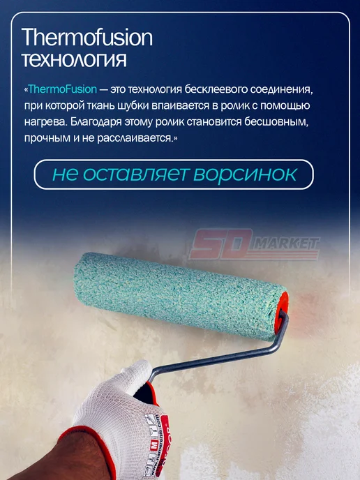 DECOR инструменты Шубка сменная для малярного валика микрофибра 15 см, вариант, фото 3