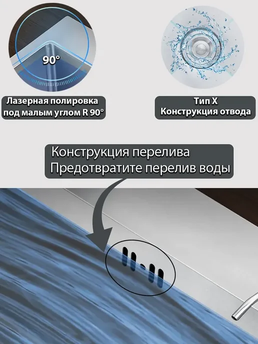 Warwolf Мойка для кухни из нержавеющей стали 50*45, 50x45, фото 6