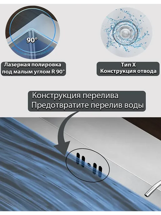 Warwolf Мойка для кухни из нержавеющей стали 50*45, 50x50 см, фото 8