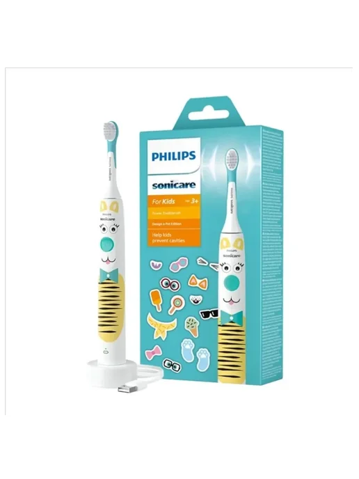 PHILIPS Электрическая зубная детская щетка Sonicare HX3601 01 kids, белый, фото 7