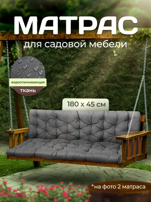 SERENITA Матрас для шезлонга, качелей, садовой мебели. 180х55 см, серый