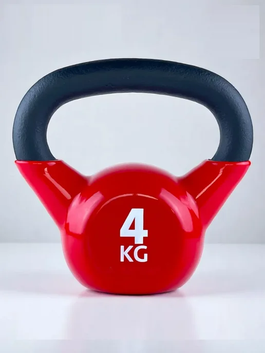 Гиря 4 кг. чугунная обрезиненная, 4 кг