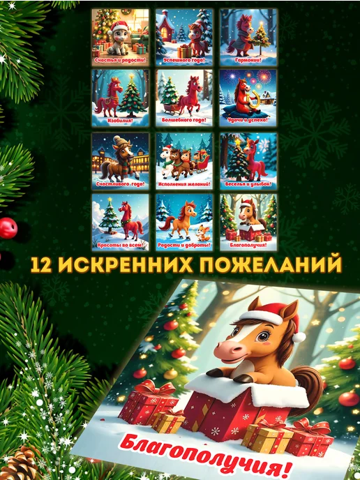 e-compliment Магниты Новый Год 2026 лошадь, вариант, фото 4
