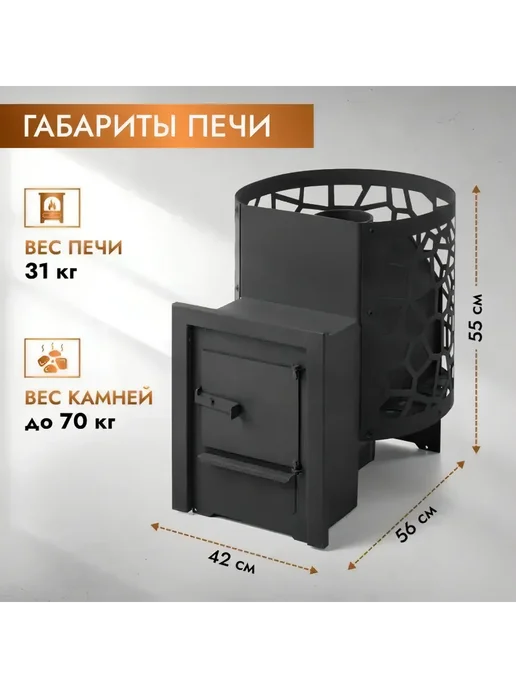 Печь дровяная Сталь Мастер рада 4 мини сетка, вариант, фото 2