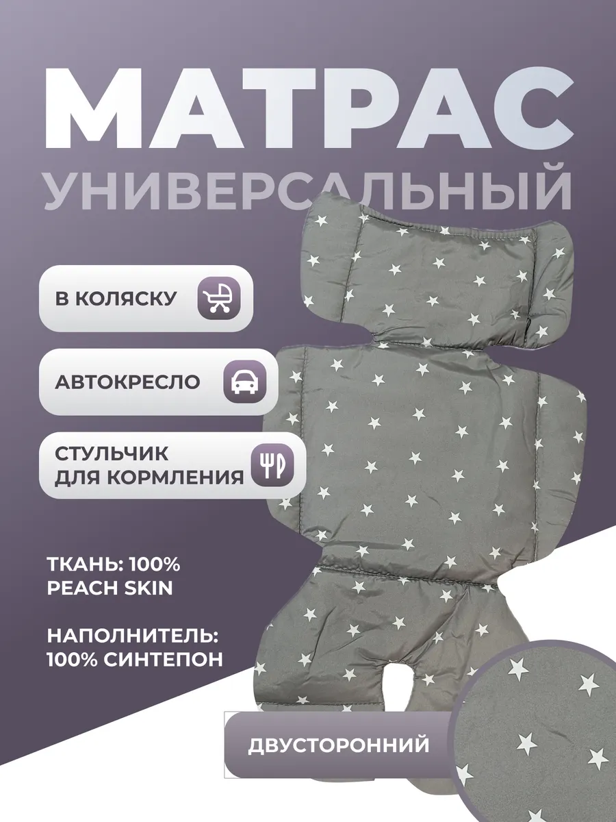 Вкладыш-матрасик в коляску, автокресло 72х40 см