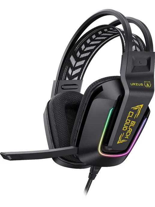 URZUS Наушники игровые с микрофоном для ПК Black Cloud UR-5524114, черный, фото 6