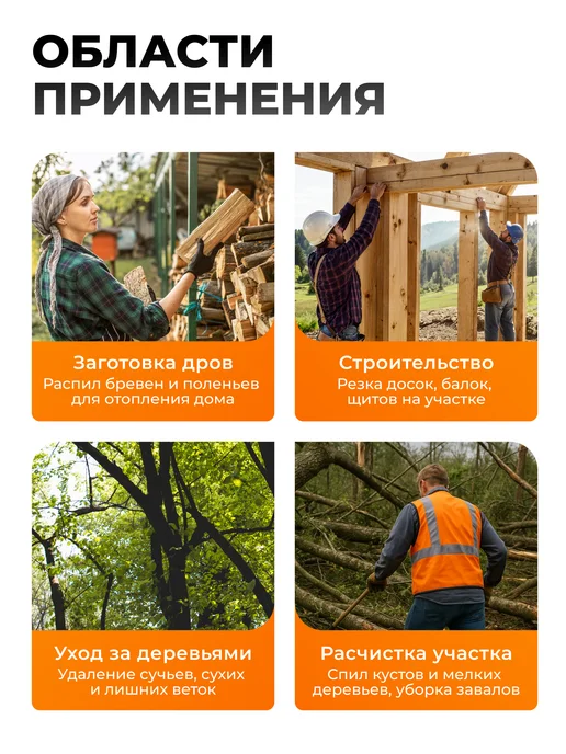 Partner for garden Бензопила цепная садовая GS-420 (2.5 Л.с 50 см), 2,5 л, фото 6