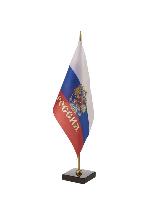 Русь Великая Флагшток с основанием из обсидиана "Герб России", вариант