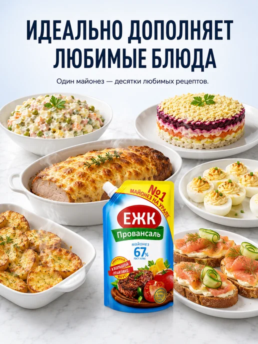 ЕЖК Майонез Провансаль 67%, 700 мл 2шт, 700 мл, 2 шт, фото 4