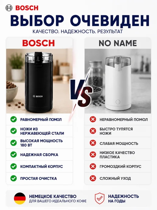BOSCH Кофемолка электрическая мощная для кофе Бош, черный, фото 8