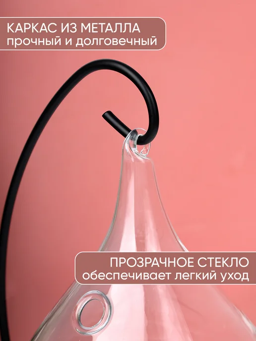 А М Дизайн Флорариум стеклянный без растений, вариант, фото 3