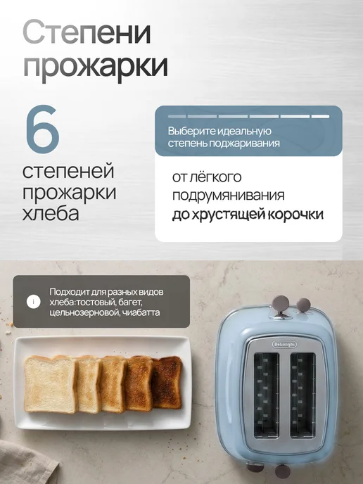 DeLonghi Тостер CTOV 2103AZ, синий, фото 2