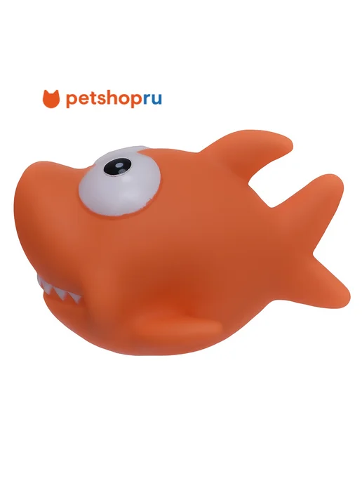 PetShop Игрушка для собак "Акула", 11,5х9см Tappi, оранжевый, фото 2
