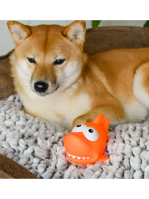 PetShop Игрушка для собак "Акула", 11,5х9см Tappi, оранжевый, фото 5