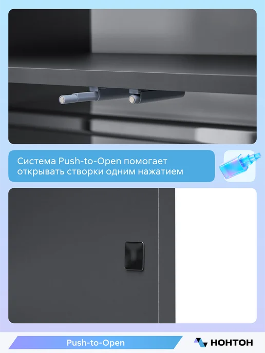 НОНТОН Шкаф для одежды и белья в спальню с ящиками, серый, фото 5