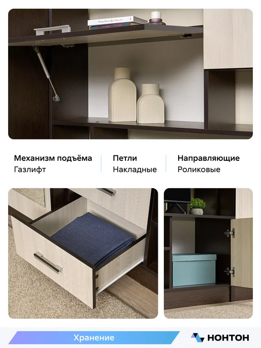 НОНТОН Гостиная Арвинс, 270x50x210 см (Венге, Лоредо), вариант, фото 4