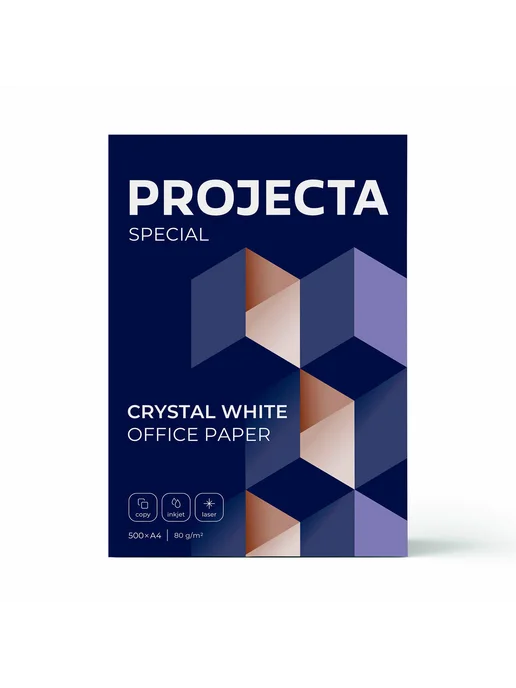 Бумага PROJECTA A4, 80 г/м², 500 листов, 3 пачки, фото 3