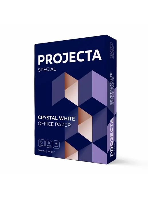 Бумага PROJECTA A4, 80 г/м², 500 листов, 3 пачки, фото 4