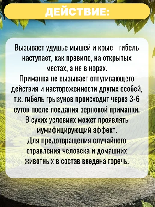ортон Отрава для мышей и крыс, Зерно 100гр х 8шт, 100 г, 8 шт, фото 2