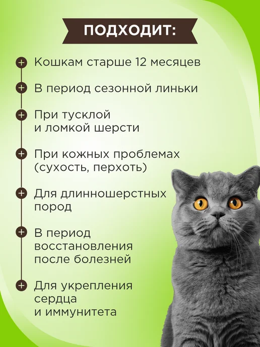 GOODR Полезное лакомство для кошек GOOD CAT Здоровье кожи и шерсти…, вариант, фото 2