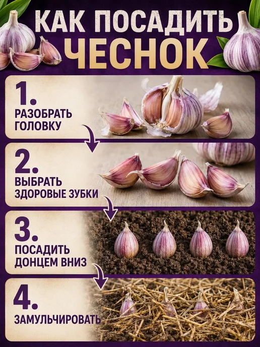Чеснок озимый на посадку осенью сорт Любаша 0.5 кг, 500 г, фото 2