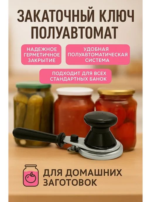 Baxtli Ключ закаточный полуавтомат для консервирования, черный