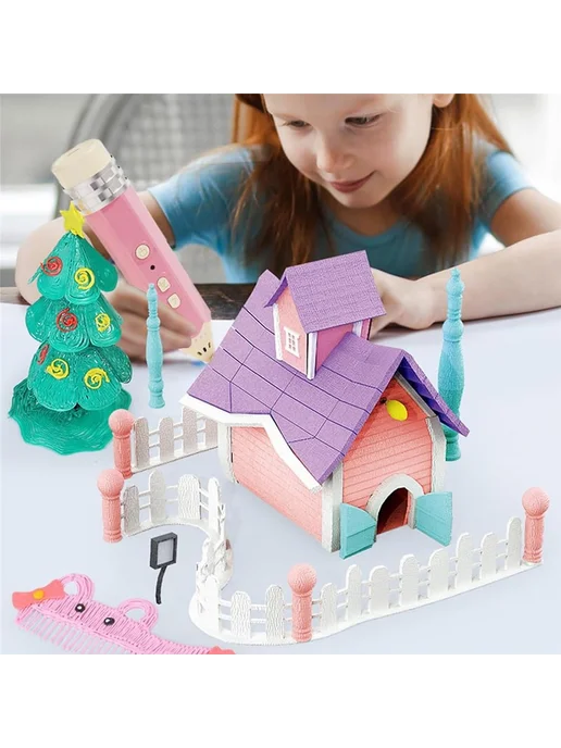 Подарок ребенку 3D ручка для творчества, синий, фото 2